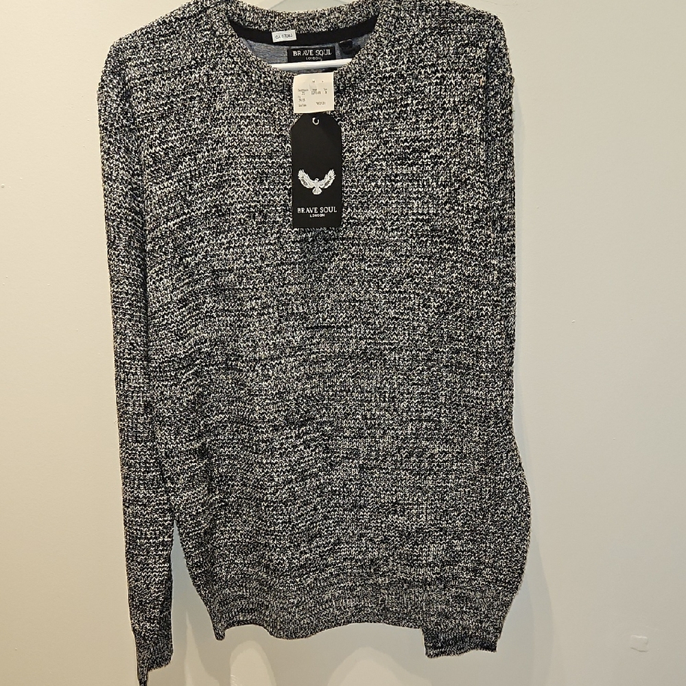 Brave Soul Monochrome Crewneck Sweater
